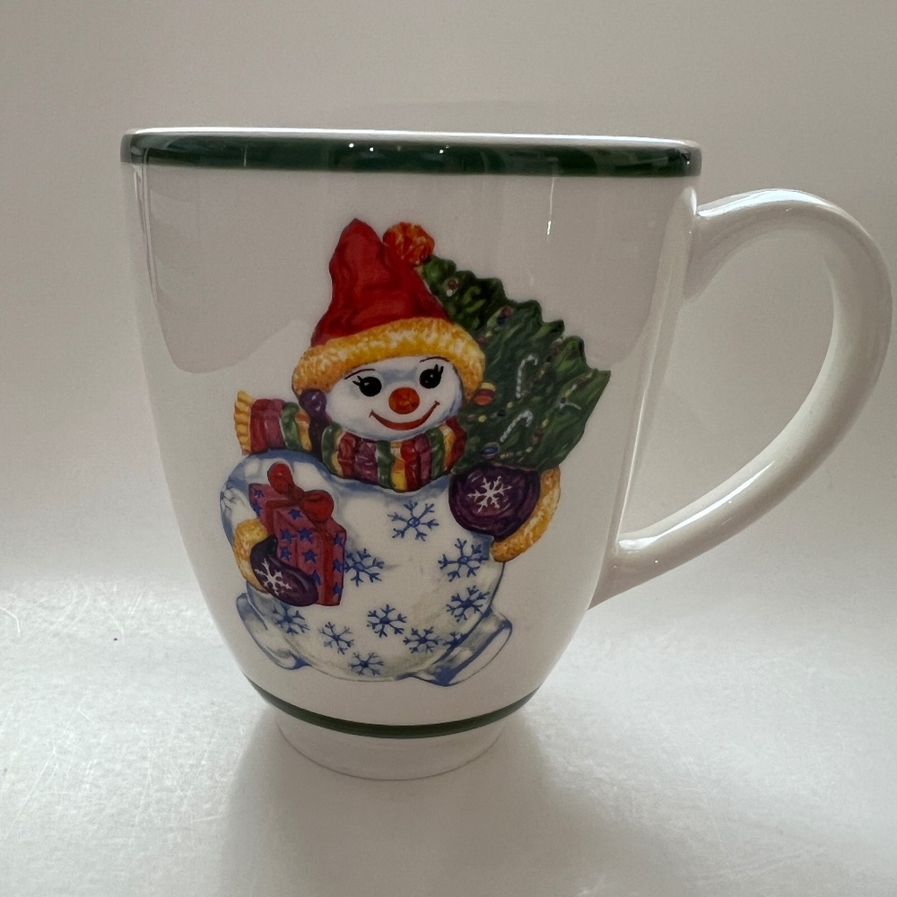 Traditions Holiday Celebrations Mug By Christopher Radko Snowman/Tree